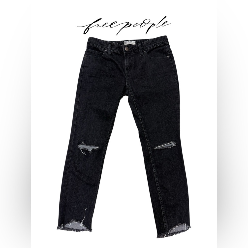 Free People Brand New Black Distressed Jeans Women’s Size 28